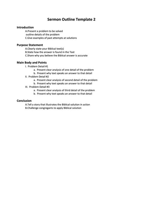 Sermon Template Outline