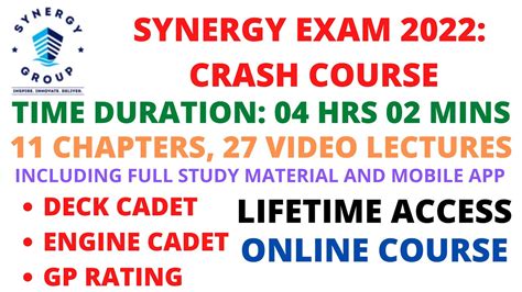 Synergy Exam Online Crash Course Deck Cadet Engine Cadet Gp