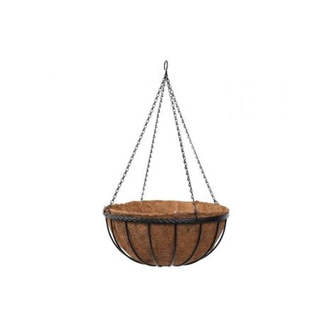 Smart Garden 35cm 14 Inch Metal Saxon Metal Hanging Basket Black Planter Liner 60300031