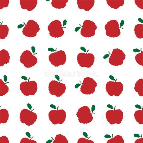 Apples Seamless Texture Apples Background Wallpaper Stock Vector