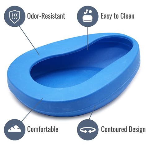 Dmi Large Bedside Hospital Bedpan For Bariatric Adults No Spill Design Fsa Hsa Eligible Blue