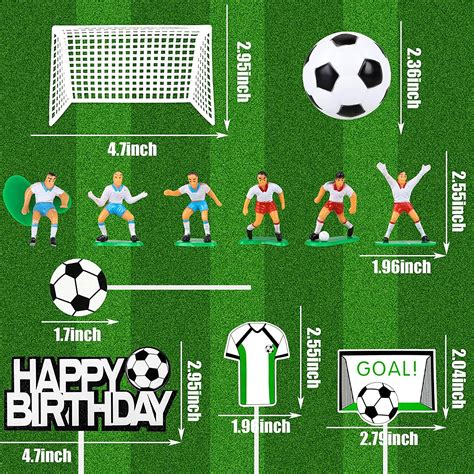 Soccer Cake Topper Decorations 14 PCS Soccer Ball Player Theme