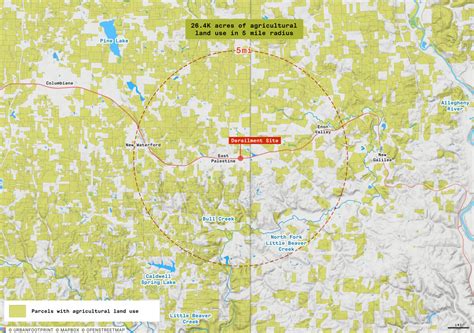 impacts   east palestine train derailment mapped laacib