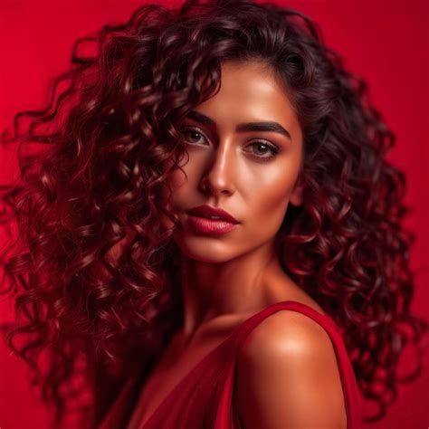 Premium Ai Image Young Arab Beauty Woman Curly Long Hair With Makeup