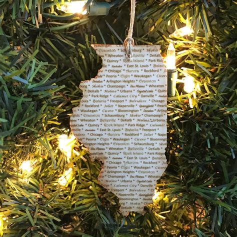 Personalized Illinois Ornament, Illinois Gift, Illinois Christmas