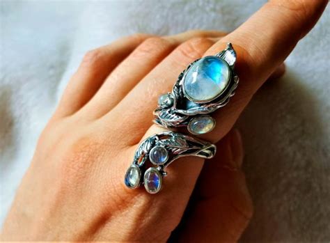 925 Sterling Silver Genuine Moonstone Gemstone Unique Bouquet