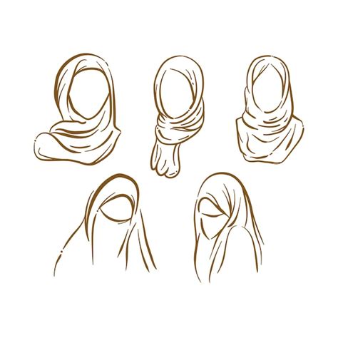 Premium Vector Muslimah Women Head With Hijab And Veil Purdah Abaya