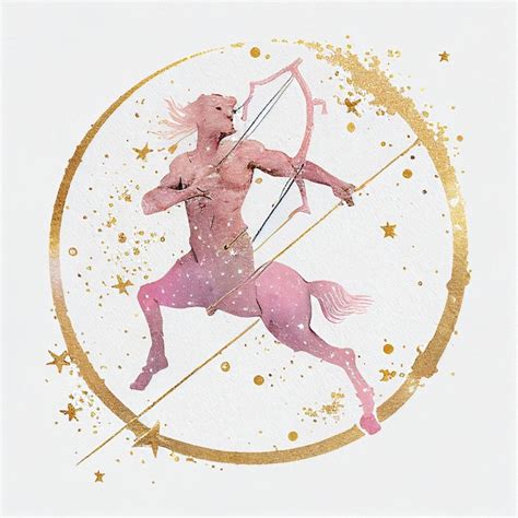 Signo Do Zod Aco De Sagiter Um Cavalo Rosa E Estrelas Douradas