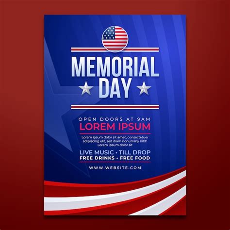 Free Vector Realistic Memorial Day Vertical Poster Template