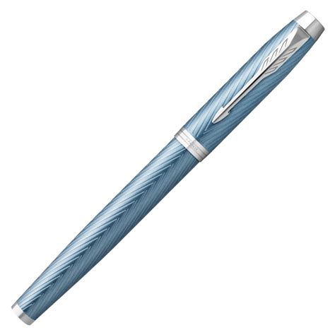 Parker Im Premium Blue Grey Chrome Trim M Nib Fountain Pen Peter S