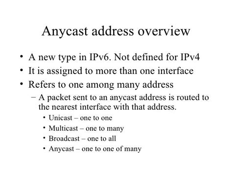 Anycast And Multicast