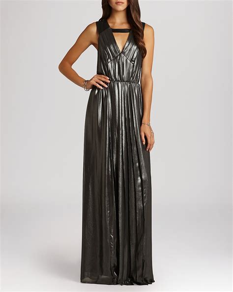 Bcbgeneration Maxi Dress Pleated Metallic Bloomingdales