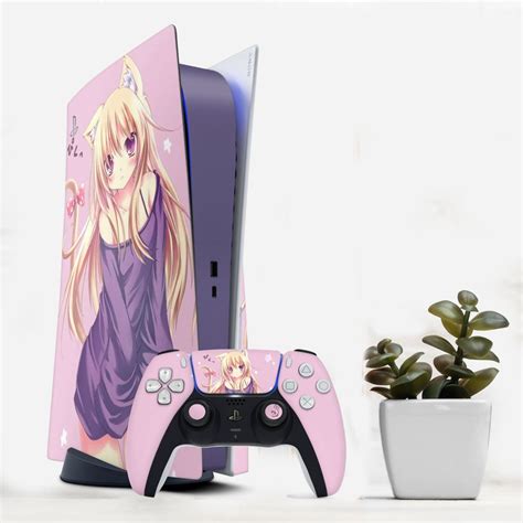 Ps5 Anime Skin Girl Console And Controller Cute Pastel Pink Etsy