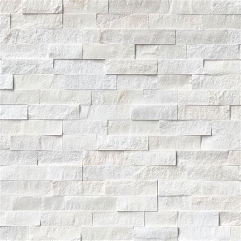 Cosmic White Marble Stacked Stone Ledger Panels Rockmount