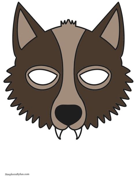 Free Printable Craft Wolf Mask Template for Kids