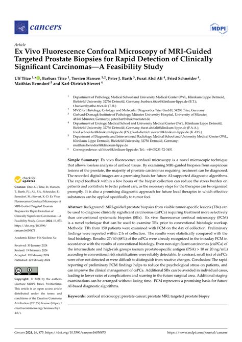 PDF Ex Vivo Fluorescence Confocal Microscopy Of MRI Guided Targeted