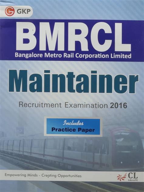 BMRCL Maintainer Includes Practice Paper 2016 GKP Amazon In Books