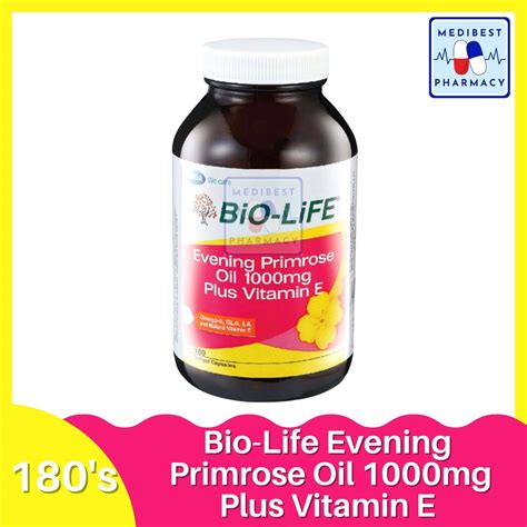 Bio Life Evening Primrose Oil 1000mg Plus Vitamin E Biolife 180 S Lazada