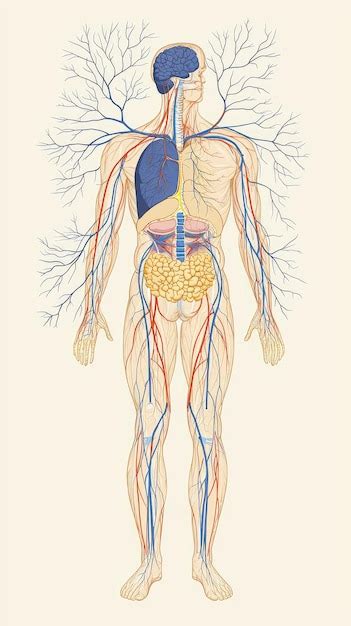 Diagrama Do Corpo Humano Ilustra O Intrincado Sistema Nervoso Mostrando