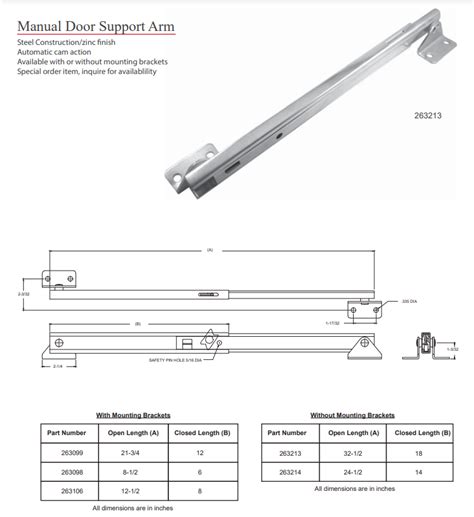 manual door support arm   hansen manufacturing