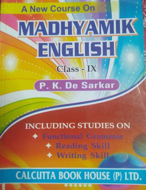 English Grammar Madhyamik English For Class Ix By P K De Sarkar Buy