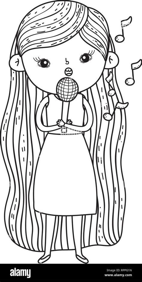 Girl Singing Coloring Pages