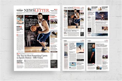 Sports Newsletter Newspaper Template Indd Brandpacks