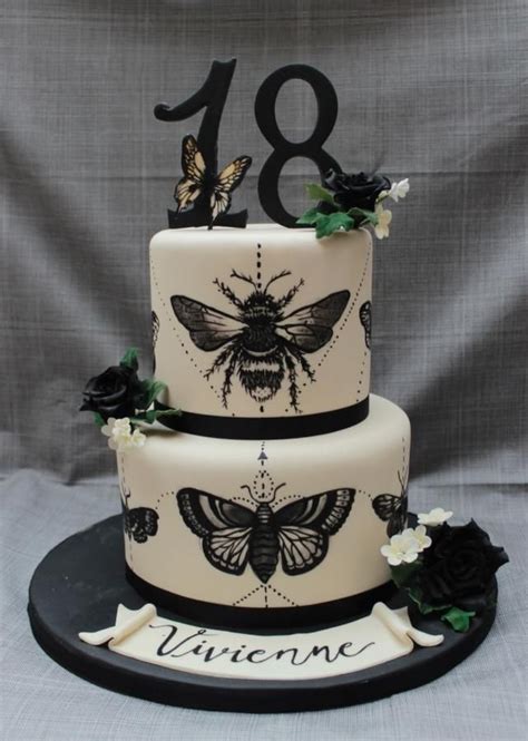 Moth tattoo cake by RockCakes Gothic Birthday Cakes, 18th Birthday Cake ...