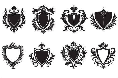 Heraldic shield, Vintage shield silhouette 40700671 Vector Art at Vecteezy