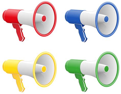 Colored Megaphones Vector Illustration 513414 Vector Art At Vecteezy