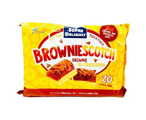 Super Delights BrownieScotch Brownie Butterscotch 20 Snack Pack 280g