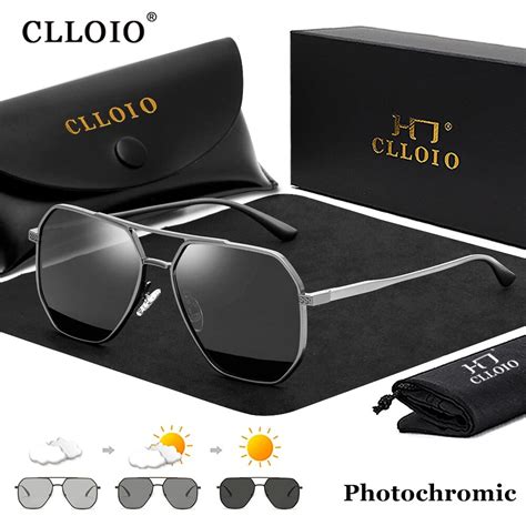 Clloio New Luxury Aluminum Photochromic Sunglasses Men Women Polarized