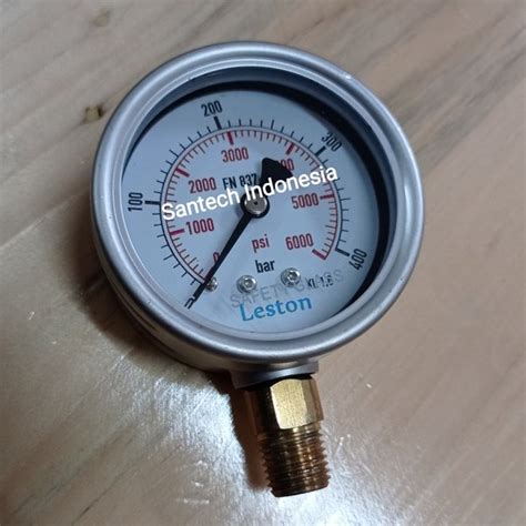 Jual Pressure Gauge Stainless Raket 2 5 Inchi 400 Bar 6000 Psi Shopee