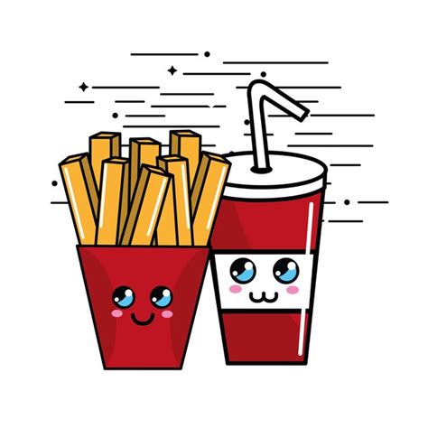 Premium Vector Kawaii Fast Food Icon Adorable Expression