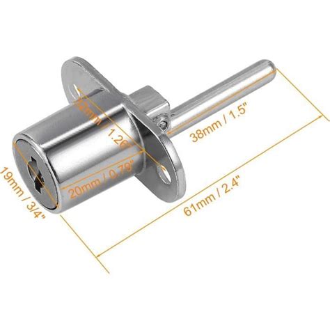 Sourcing Map Serrure de tiroir 19 mm de diamètre 20 mm de long