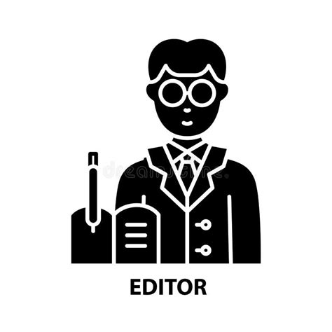 Editor Icon Black Vector Sign With Editable Strokes Concept