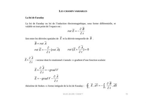 Pdf La Loi De Faraday Fuuu Befuuu Be Polytech Elech Cours Elec H