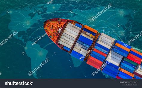 Aerial View Container Ship World Map Stock Photo 2177574205 | Shutterstock