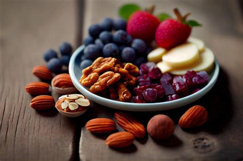 Free Photo A Healthy Snack Bowl With Nuts And Berries Generative AI