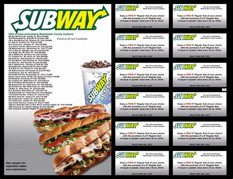 Printable Coupons: Subway Coupons