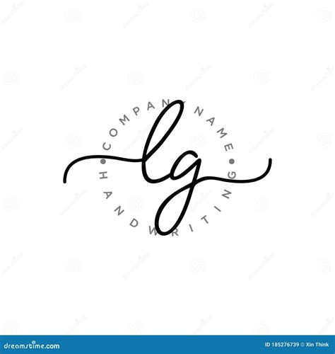 LG Initial Handwriting Logo Design Stock Vector Illustration Of