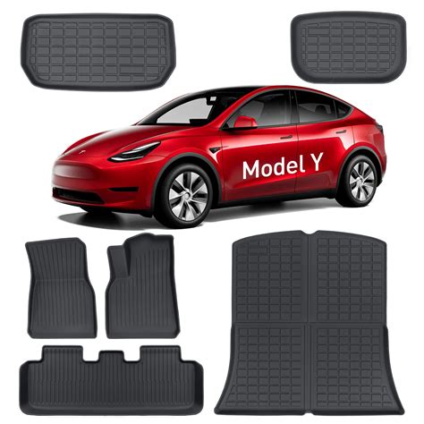 Tesla Model Y Floor Mats Pcs All Weather Front Rear Cargo Liner Mat