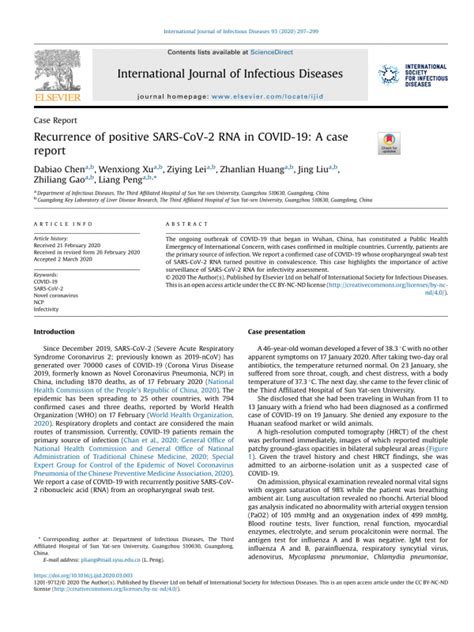 Recurrence Of Positive SARS CoV 2 RNA In COVID 19 A Case Report