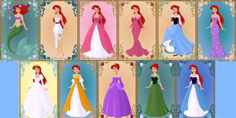 The Little Mermaid - Ariel's outfits/dresses by zozelini on DeviantArt