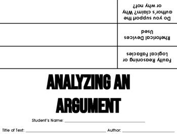 Argumentative Text Advanced Graphic Organizer Foldable by Randa Riddle