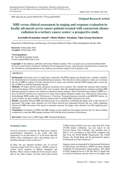 Pdf Mri Versus Clinical Assessment In Staging And Response Evaluation