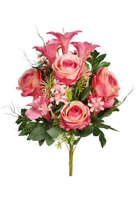 Ramo Rosas Y Lilys Artificial Cm Andudecor