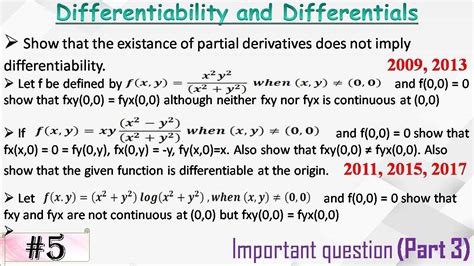 Differentiability And Differentials Lecture Bsc Part