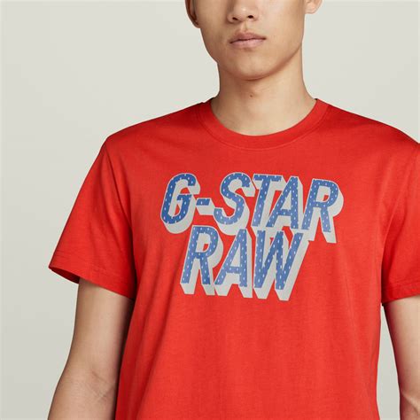 D Dotted Graphic T Shirt Red G Star Raw Za