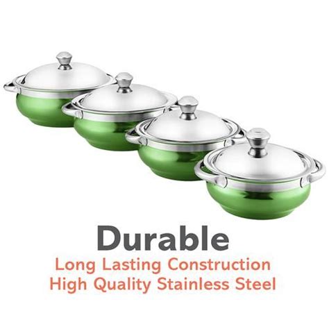 Buy Jensons Handi With Lid And Serving Spoon Set Stainless Steel Durable Bpa Free Green